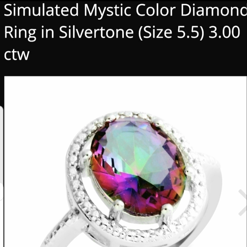 Simulated Mystic Color Diamond Ring